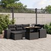 vidaXL Set Divani da Giardino con Cuscini 7pz Nero Polyrattan