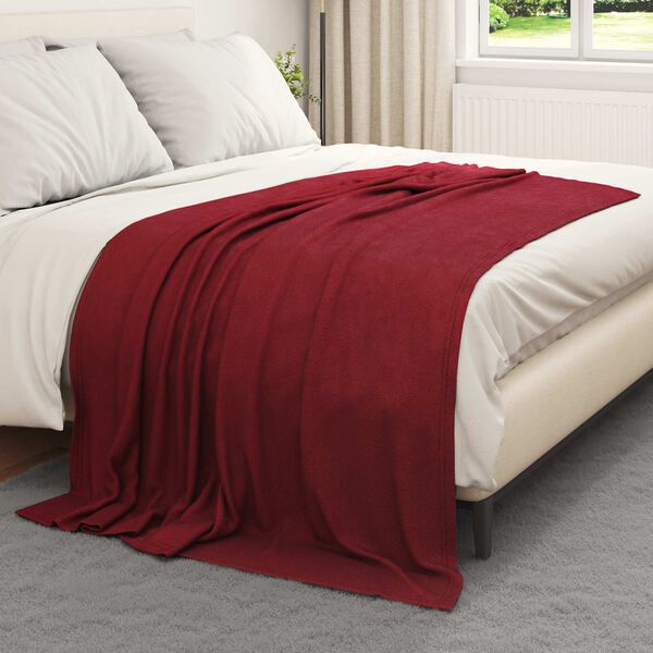 vidaXL Coperte da Pile 6 pcs Rosso Bordeaux 200 x 150 cm Panno