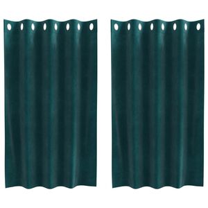 vidaXL Tende 2 pz Verde Scuro 140 x 140 cm Velluto