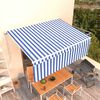 vidaXL Tenda Sole Retrattile Manuale con Parasole 4x3m Blu e Bianco