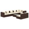 vidaXL Set Divani da Giardino 9 pz con Cuscini in Polyrattan Marrone