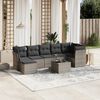 vidaXL Set Divani da Giardino 7pz con Cuscini Grigio Chiaro Polyrattan