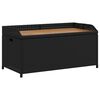 vidaXL Panca Portaoggetti Nera 100x50x52 cm Polyrattan e Legno Acacia