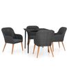 vidaXL Set da Pranzo da Giardino 5 pz con Cuscini Nero