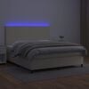 vidaXL Giroletto a Molle con Materasso e LED Crema 180x200 cm