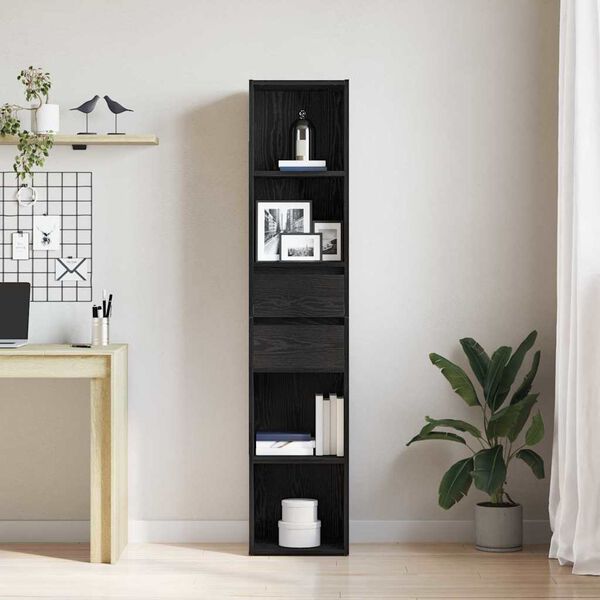 vidaXL Armadio per Libri Rovere Nero 36 x 30 x 171 cm