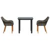 vidaXL Set da Pranzo per Giardino con cuscino 3 pcs Grigio polyrattan