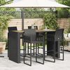 vidaXL Tavolo Bar da Giardino Piano in Acacia 185x80x110 cm Polyrattan