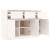 vidaXL Credenza Bianca 110x34x75 cm in Legno Massello di Pino