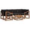 vidaXL Set di divani da esterno con cuscino 7 pcs Naturale e Nero