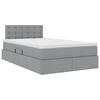 vidaXL Letto con contenitore e materasso Grigio chiaro 120 x 200 cm