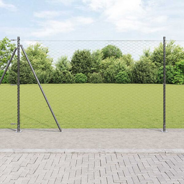 vidaXL Palo della recinzione Grigio 100 x 1,4 m (rete 50 mm)