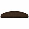 vidaXL Tappetini per scale autoadesivi 30 pz 65x21x4 cm marrone semicircolari grandi