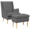 vidaXL Poltrona con Ottomano 2 pz Grigio Scuro Tessuto
