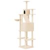 vidaXL Albero per Gatti con Tiragraffi in Sisal Crema 201 cm