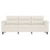 vidaXL Divano a 3 Posti Crema 180 cm in Similpelle