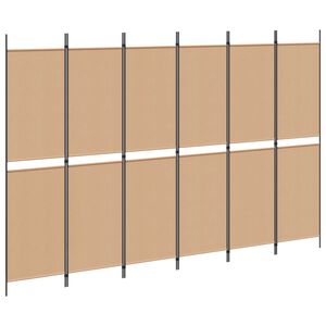 vidaXL Divisore per Stanza a 6 Pannelli Beige 300 x 200 cm Tessuto