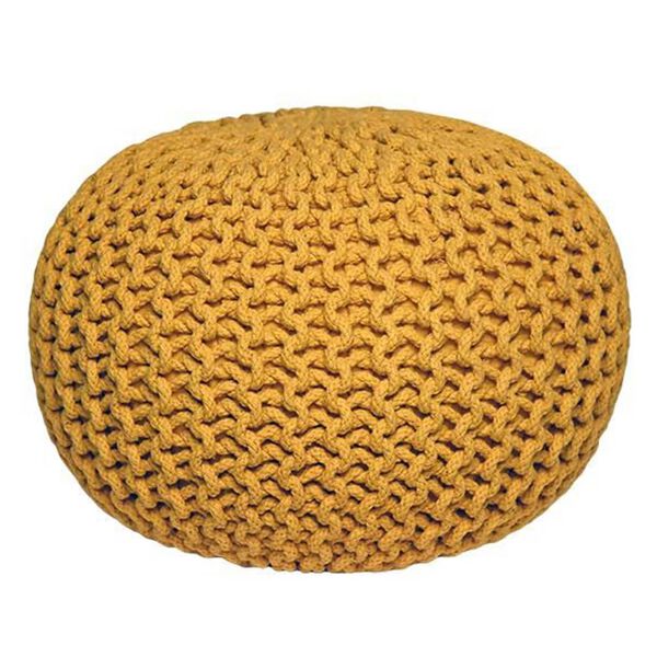 LABEL51 Pouf a Maglia in Cotone M Giallo