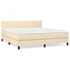 vidaXL Giroletto a Molle con Materasso Crema 180x200 cm in Tessuto