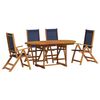vidaXL Set Pranzo da Giardino 5pz Legno Massello di Acacia e Textilene