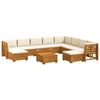 vidaXL Set di divani da esterno con cuscino 11 Pezzo Marrone