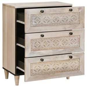 vidaXL Credenza 60 x 33 x 75 cm legno massello di mango Bianco