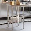 vidaXL Tavolo Lavoro da Cucina con Paraschizzi 55x55x93cm Acciaio Inox