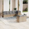 vidaXL Set Divano da Giardino 8 pz con Cuscini Beige in Polyrattan