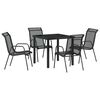 vidaXL Set da Pranzo per Giardino 5 pcs Nero