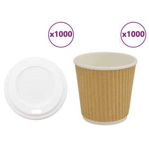 vidaXL Tazze da Caff&egrave; in Carta con Coperchi 1000 pz 4oz 100 ml