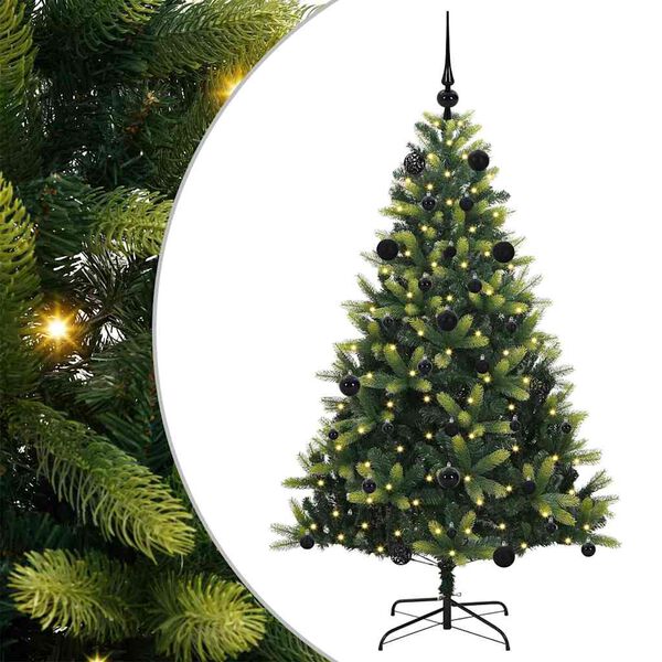 vidaXL Albero di Natale Artificiale Pieghevole 150 LED Verde 150 cm
