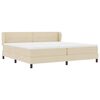 vidaXL Letto a molle con materasso Crema 200 x 200 cm Tessuto