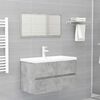 vidaXL Set Mobili da Bagno Grigio Cemento in Legno Multistrato