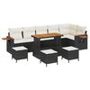 vidaXL Set Divano da Giardino con cuscino Nero Poly Rattan