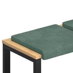 vidaXL Cuscino per panchina 2 pz Velluto Verde Mare Profondit&agrave; 35 cm
