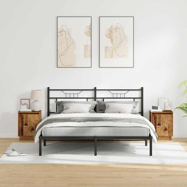 vidaXL Armadio da Notte 2 pcs Legno vecchio 39 x 34,5 x 50 cm