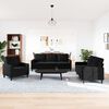vidaXL Set di Divani 3 pz con Cuscini Nero in Velluto