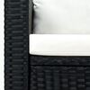 vidaXL Set Divani da Giardino 3 pz con Cuscini in Polyrattan Nero