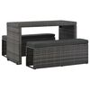vidaXL Set da Pranzo per Esterni 3 pz con Cuscini in Polyrattan Grigio