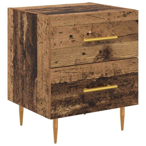 vidaXL Armadio da Notte con cassetto Legno vecchio 40 x 35 x 47,5 cm