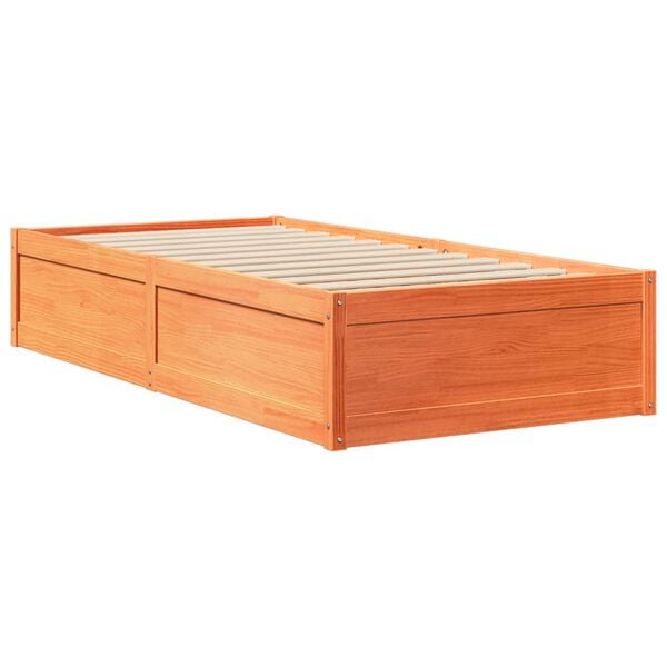 vidaXL Letto senza Materasso Marrone Cera 90x200 cm Legno di Pino