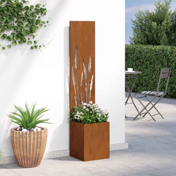 vidaXL Schermo per privacy in giardino Traforo Ruggine 32 x 150 cm