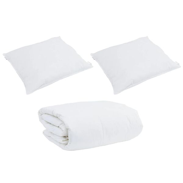 vidaXL Set di Piumoni con cuscino 3 pcs Bianco Piuma d'anatra