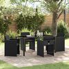 vidaXL Set da Pranzo per Giardino con cuscino 5 pcs Nero polyrattan