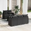 vidaXL Set Divano da Giardino Nero polyrattan