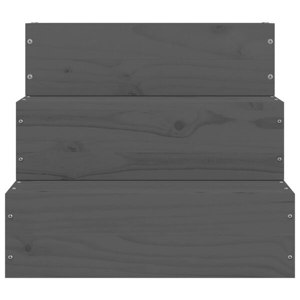 vidaXL Scala per Animali Grigia 40x37,5x35cm in Legno Massello di Pino