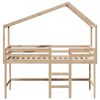 vidaXL Letto Soppalco con Scala e Tetto 90x190 cm Legno Massello Pino