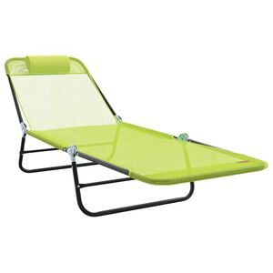 vidaXL Lettino prendisole pieghevole Verde 182 x 55 x 85,5 cm