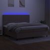 vidaXL Letto a Molle Materasso e LED tortora 200x200cm in Tessuto