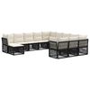 vidaXL Set Divano da Giardino 12 pz Nero polyrattan